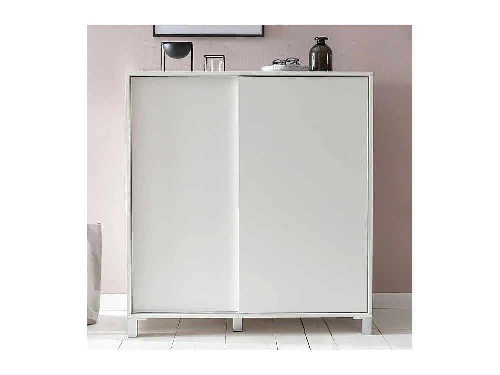 Schuh Schrank Schiebetüren in Weiß modern 100x108x38 cm