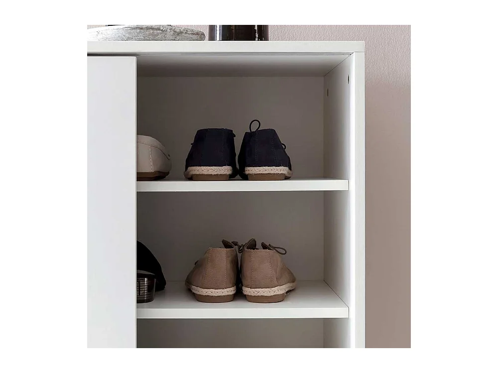 Schuh Schrank Schiebetüren in Weiß modern 100x108x38 cm