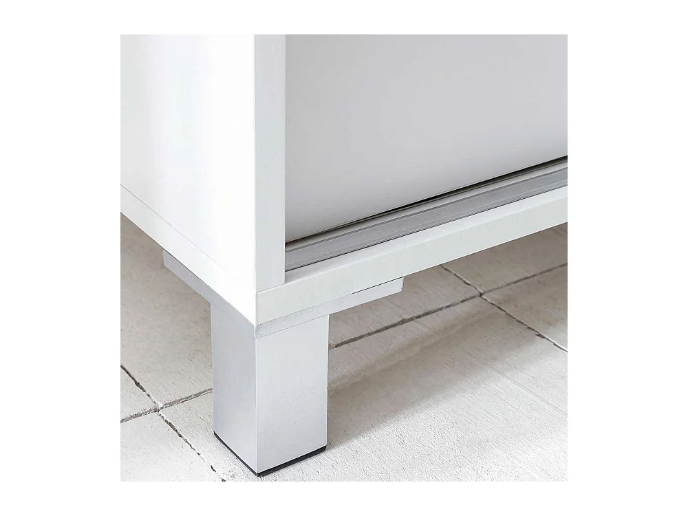 Schuh Schrank Schiebetüren in Weiß modern 100x108x38 cm