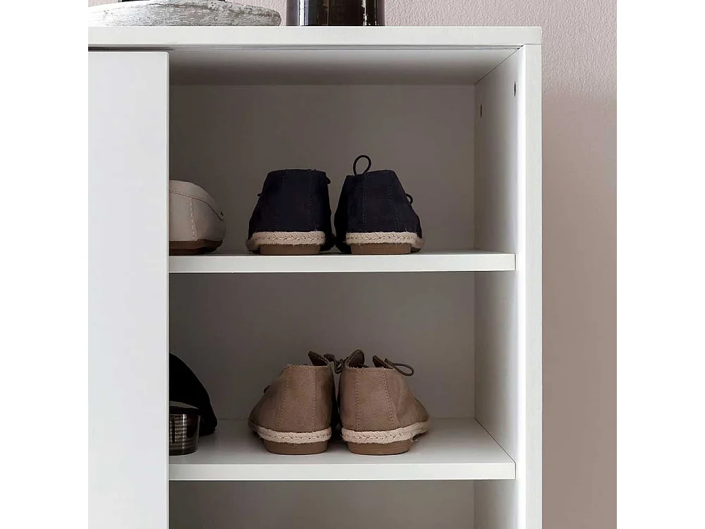 Schuh Schrank Schiebetüren in Weiß modern 100x108x38 cm
