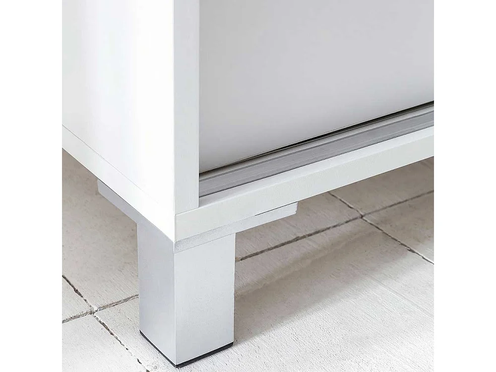Schuh Schrank Schiebetüren in Weiß modern 100x108x38 cm