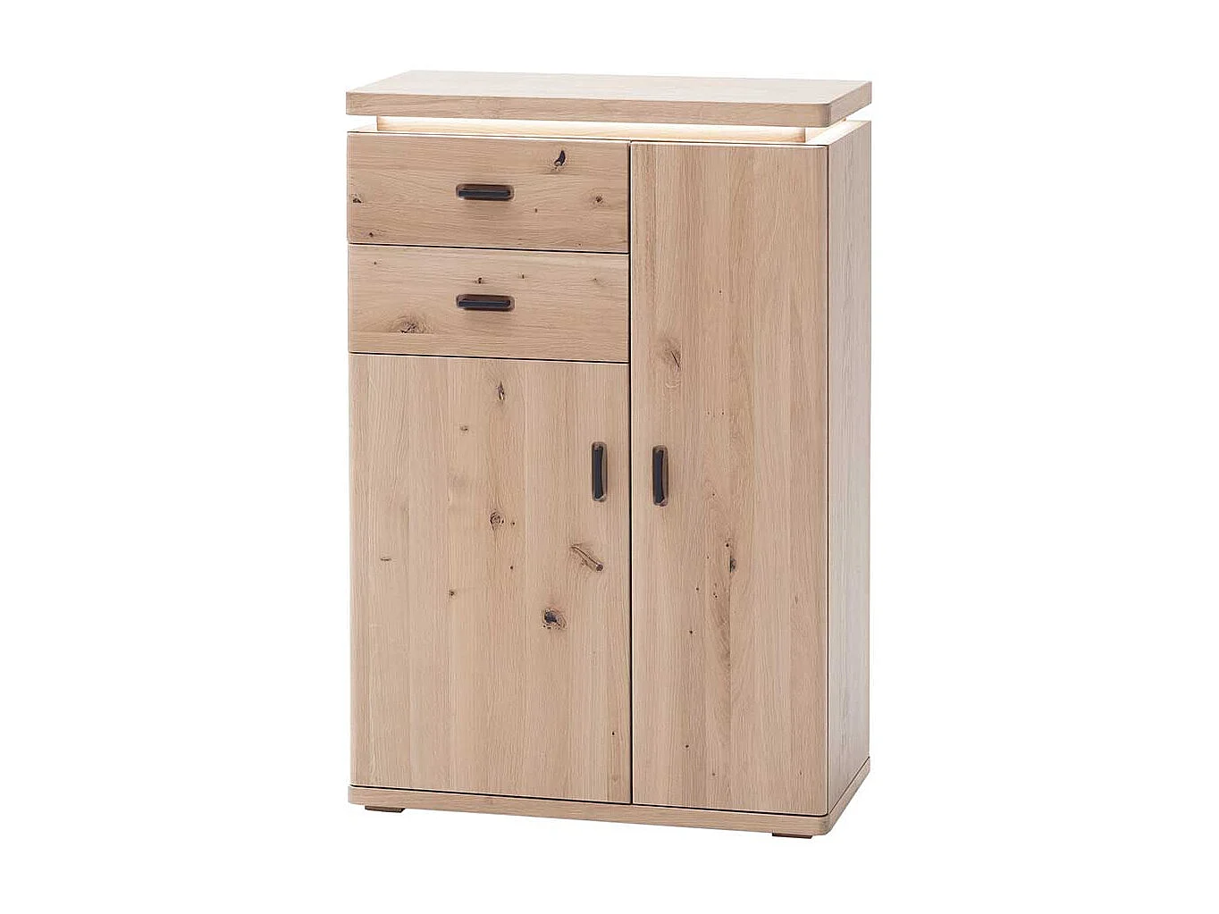 Dielenkommode in Eiche Bianco furniert LED Beleuchtung
