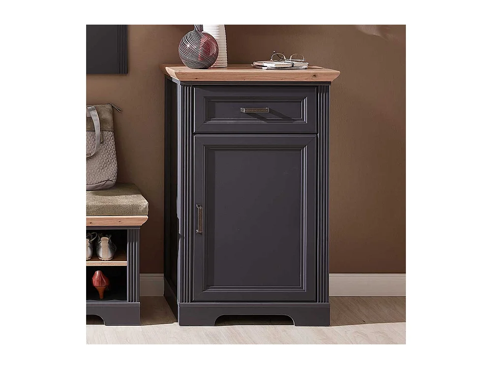 Schuhkommode in Dunkelgrau und Eichefarben Landhaus Design