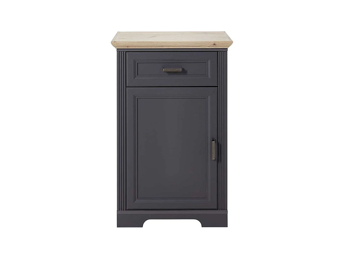 Schuhkommode in Dunkelgrau und Eichefarben Landhaus Design