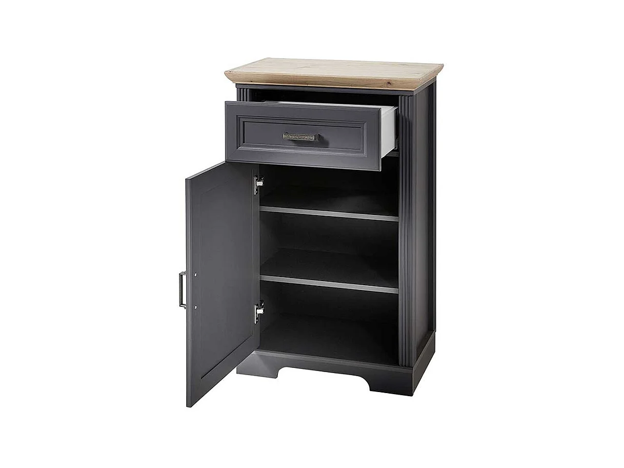 Schuhkommode in Dunkelgrau und Eichefarben Landhaus Design