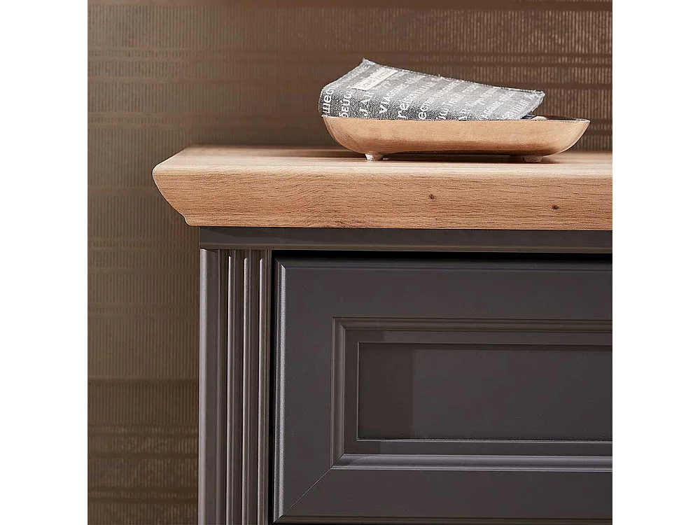 Schuhkommode in Dunkelgrau und Eichefarben Landhaus Design