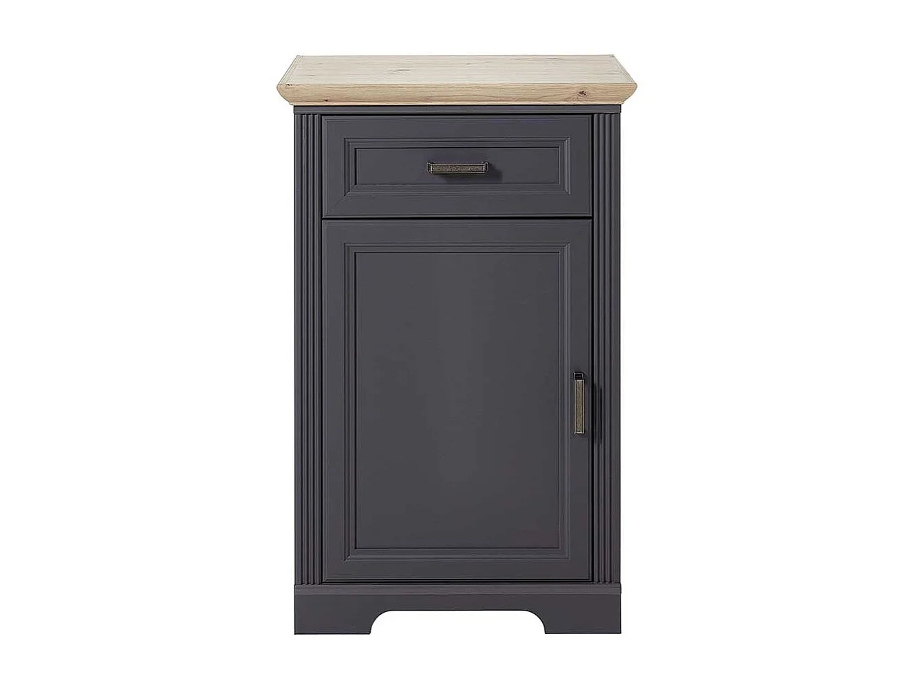 Schuhkommode in Dunkelgrau und Eichefarben Landhaus Design