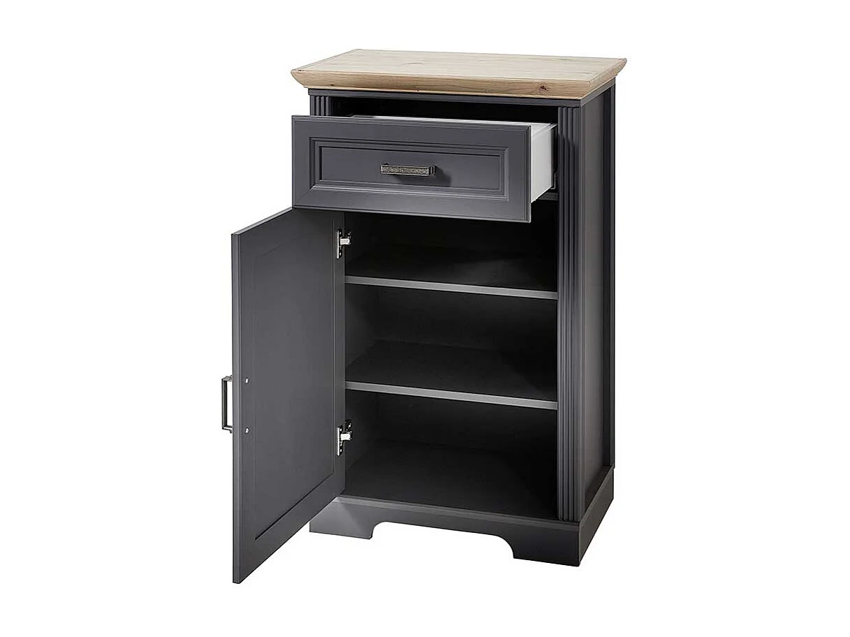 Schuhkommode in Dunkelgrau und Eichefarben Landhaus Design