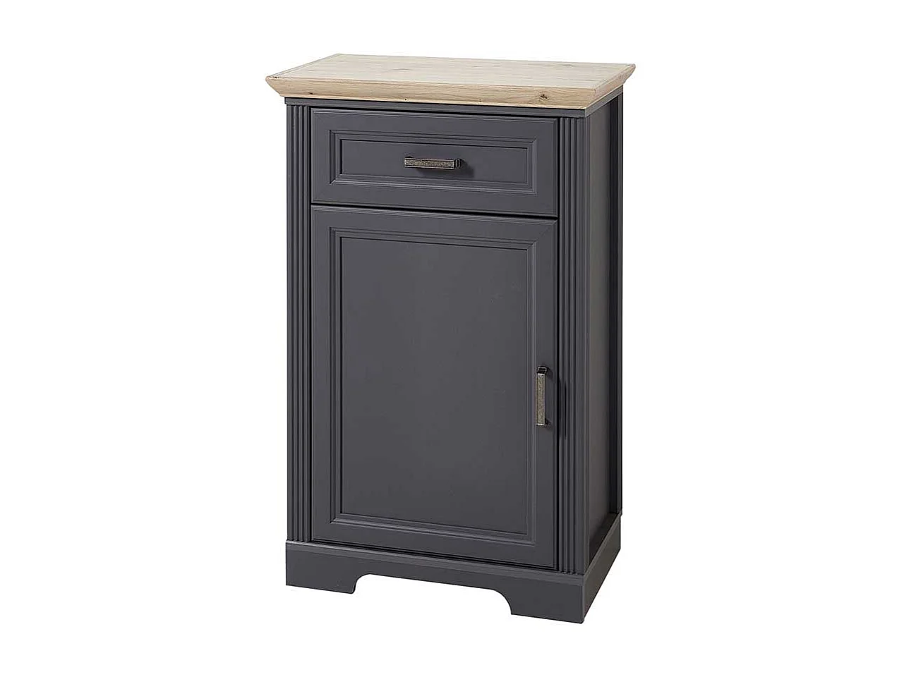 Schuhkommode in Dunkelgrau und Eichefarben Landhaus Design