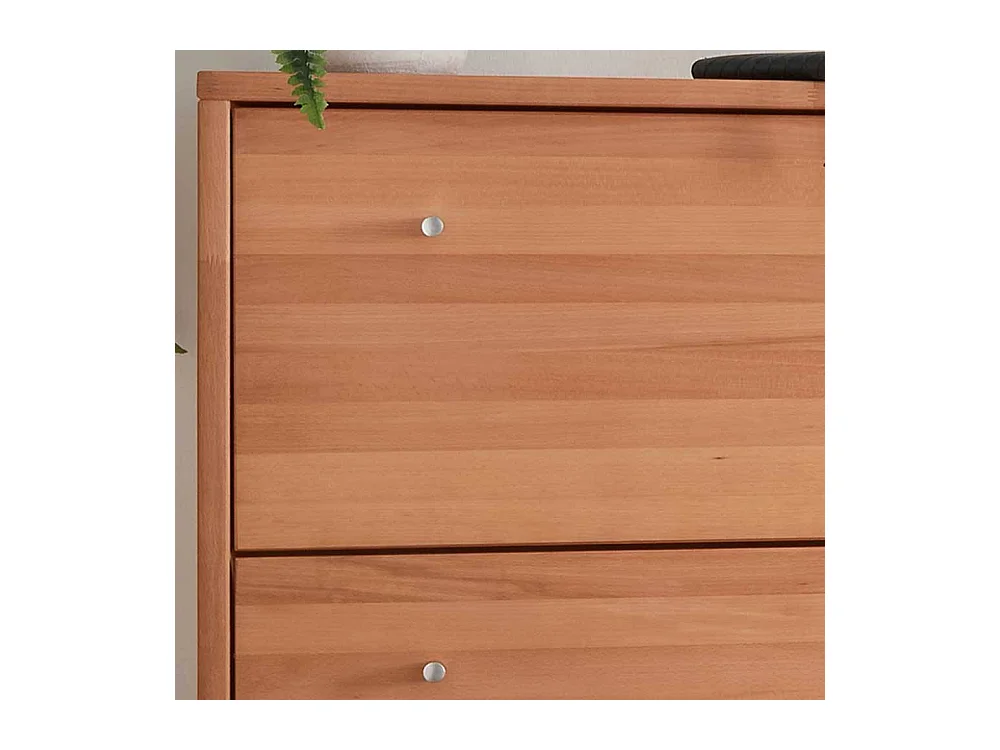 Schuhklappenschrank mit drei Schuhwalzen Buche Massivholz