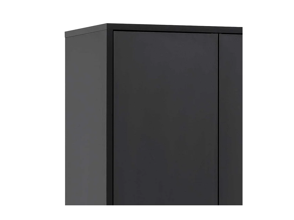 Schwarzer Schuh Schrank im Skandi Design vier Drehtüren