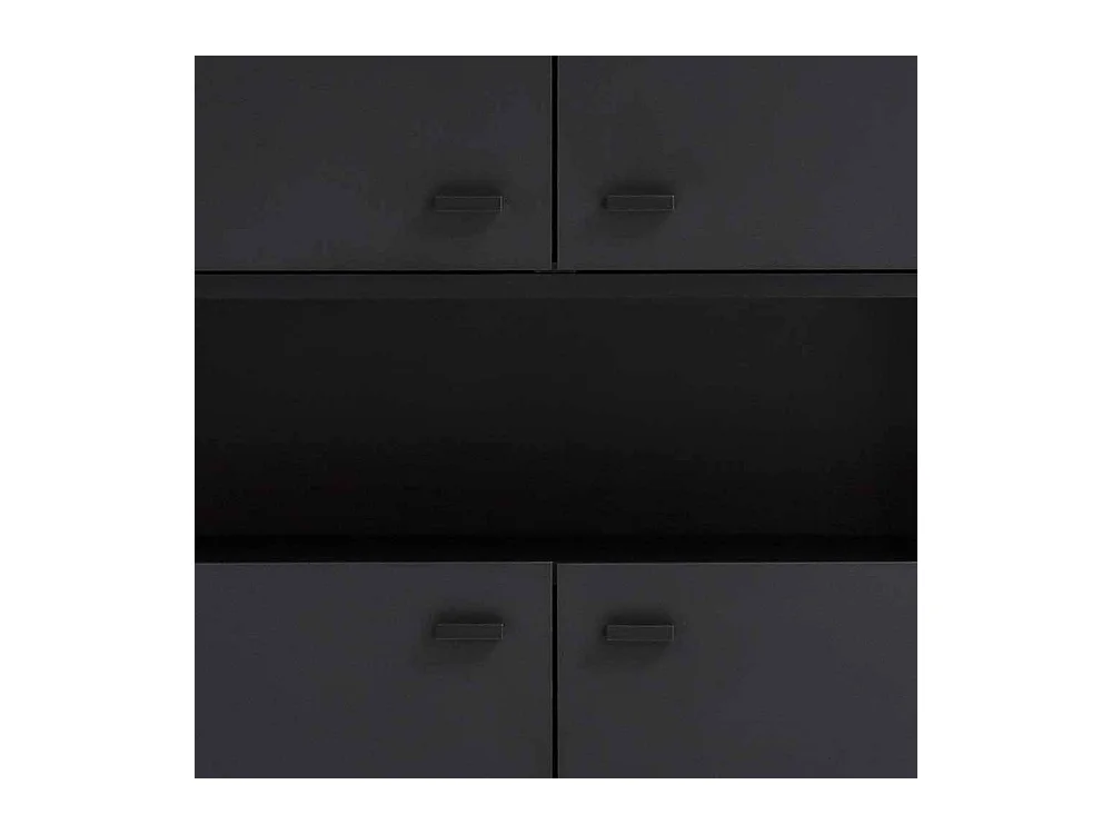 Schwarzer Schuh Schrank im Skandi Design vier Drehtüren