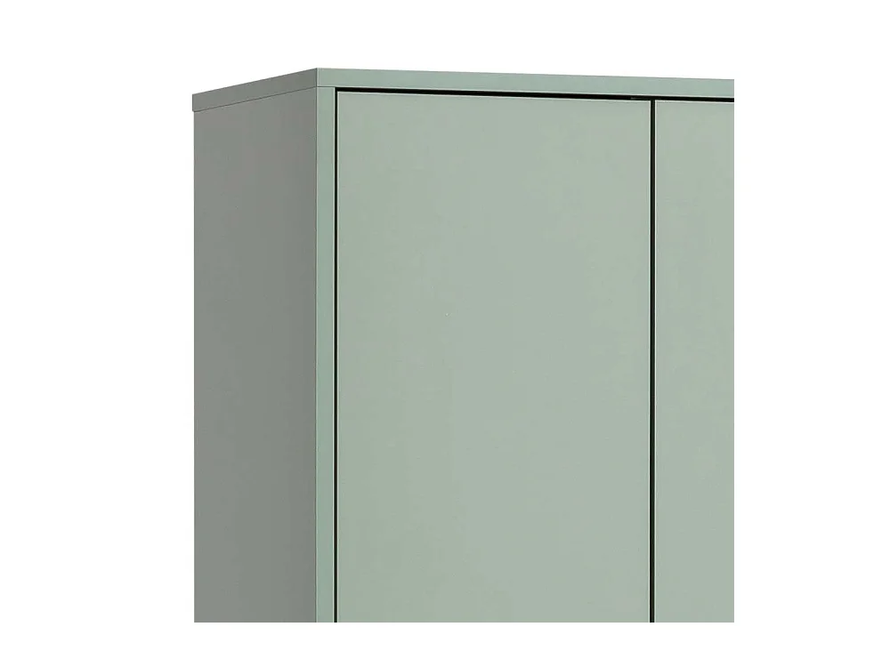 Graugrüner Schuh Schrank im Skandi Design Stangen Schuhablage