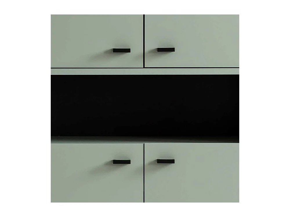 Graugrüner Schuh Schrank im Skandi Design Stangen Schuhablage