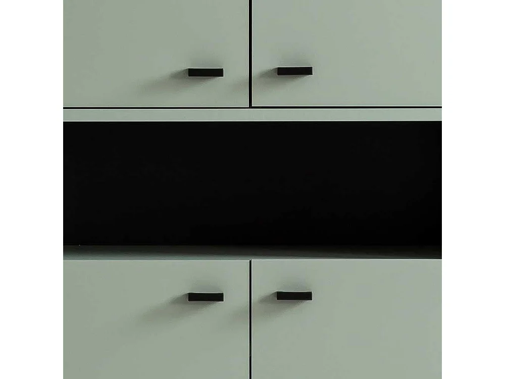 Graugrüner Schuh Schrank im Skandi Design Stangen Schuhablage