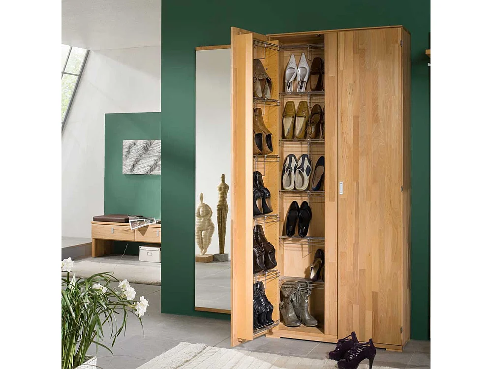 Schuhschrank für 45 Paar Schuhe Kernbuche Massivholz