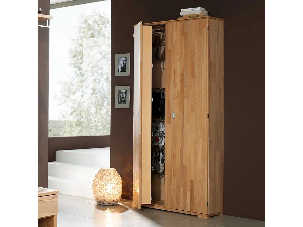Schuhschrank für 45 Paar Schuhe Kernbuche Massivholz
