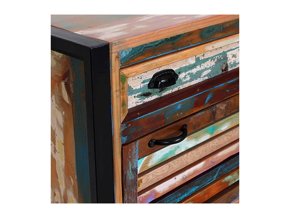 Schuhkipper in Bunt Recyclingholz und Metall