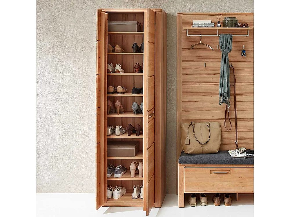 Garderoben Schuhschrank mit acht Einlegeböden Massivholztür