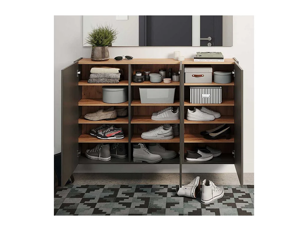 Garderobenschuhschrank Hängeschrank mit Drehtüren in modernem Design