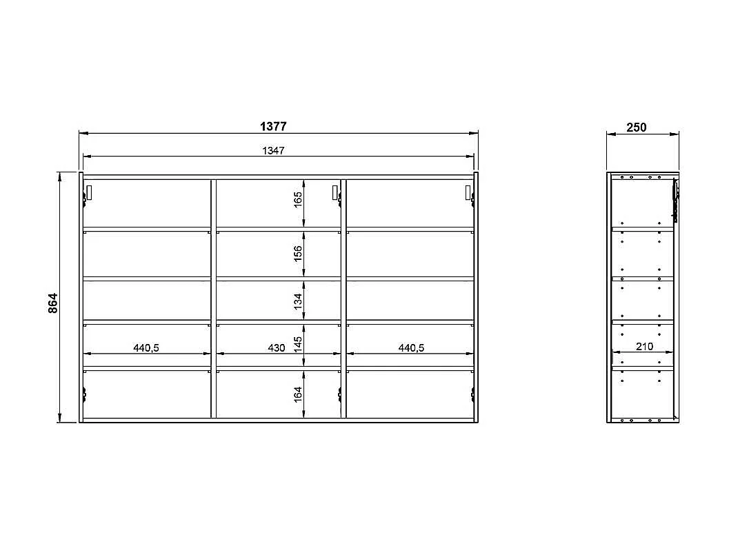 Garderobenschuhschrank Hängeschrank mit Drehtüren in modernem Design