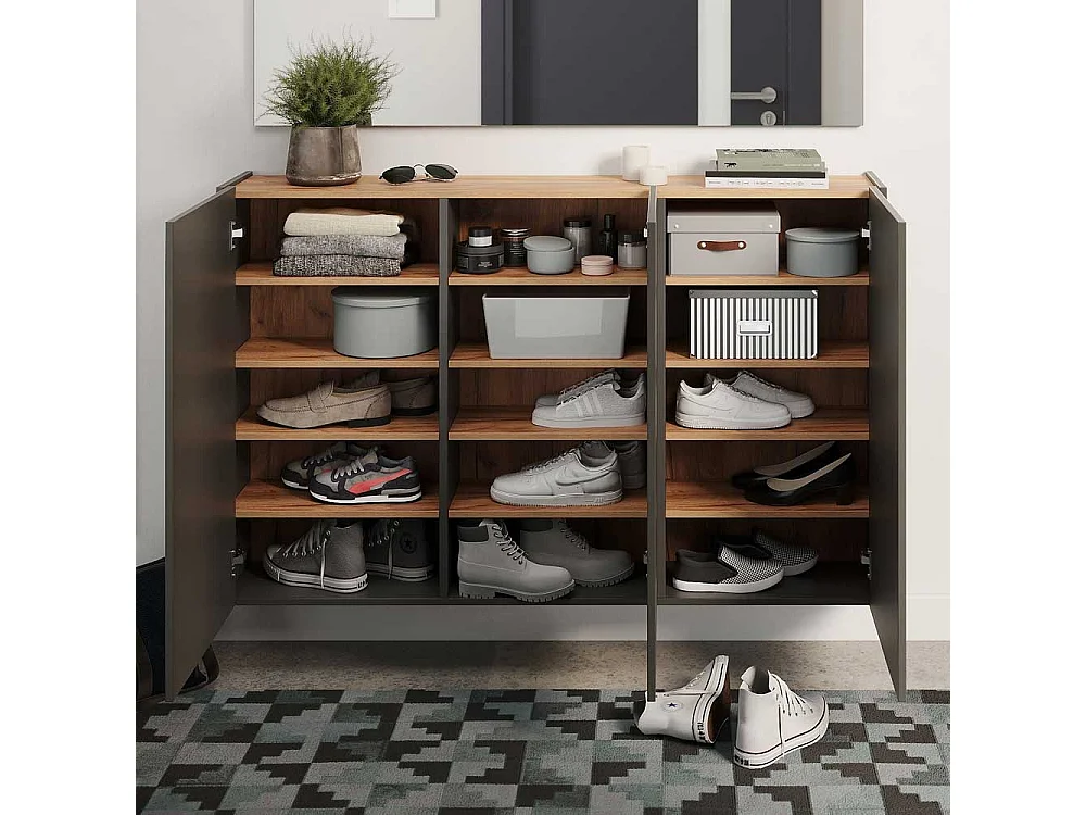 Garderobenschuhschrank Hängeschrank mit Drehtüren in modernem Design