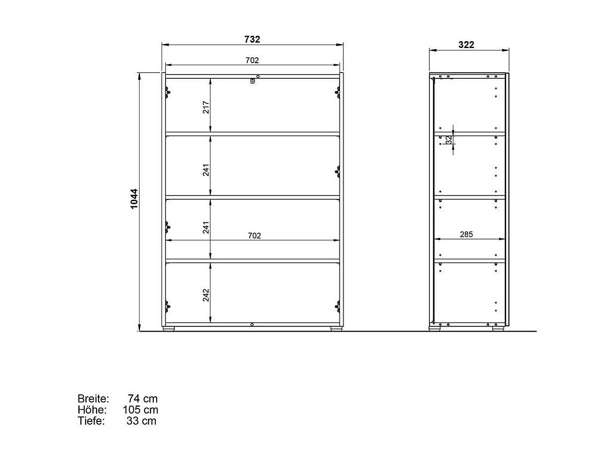 Schuhschrank Schuh Schrank Made in Germany in Dunkelgrau