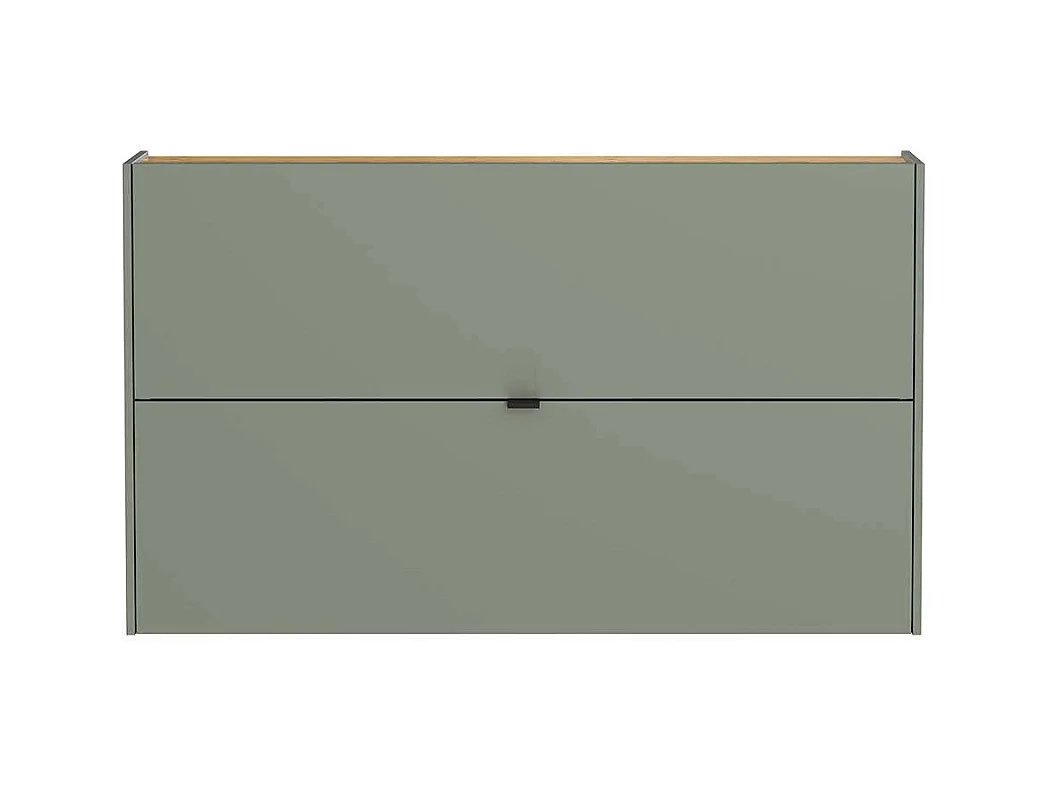 Schuh Schrank Hängeschrank in Graugrün und Wildeichefarben