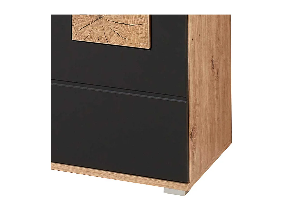 Garderobenschuhschrank modern in Wildeichefarben Schwarz