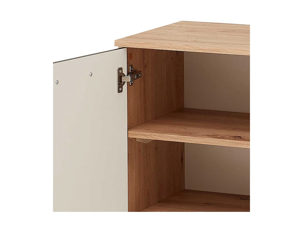 Garderobenschuhschrank modern in Wildeichefarben Schwarz