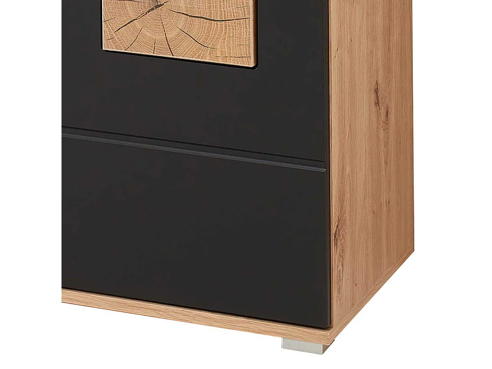 Garderobenschuhschrank modern in Wildeichefarben Schwarz