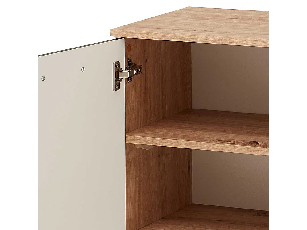 Garderobenschuhschrank modern in Wildeichefarben Schwarz