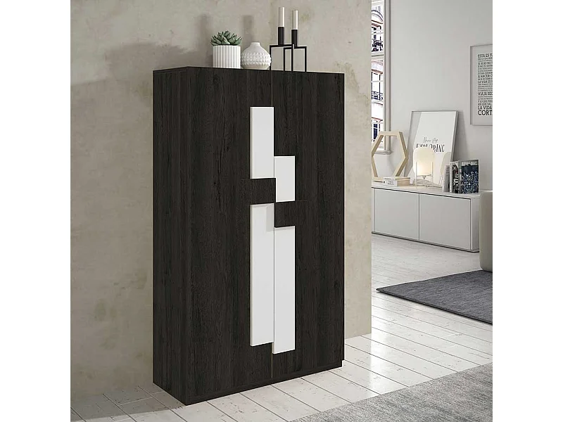 Design Schuhschrank in Schwarzgrau und Weiß modern