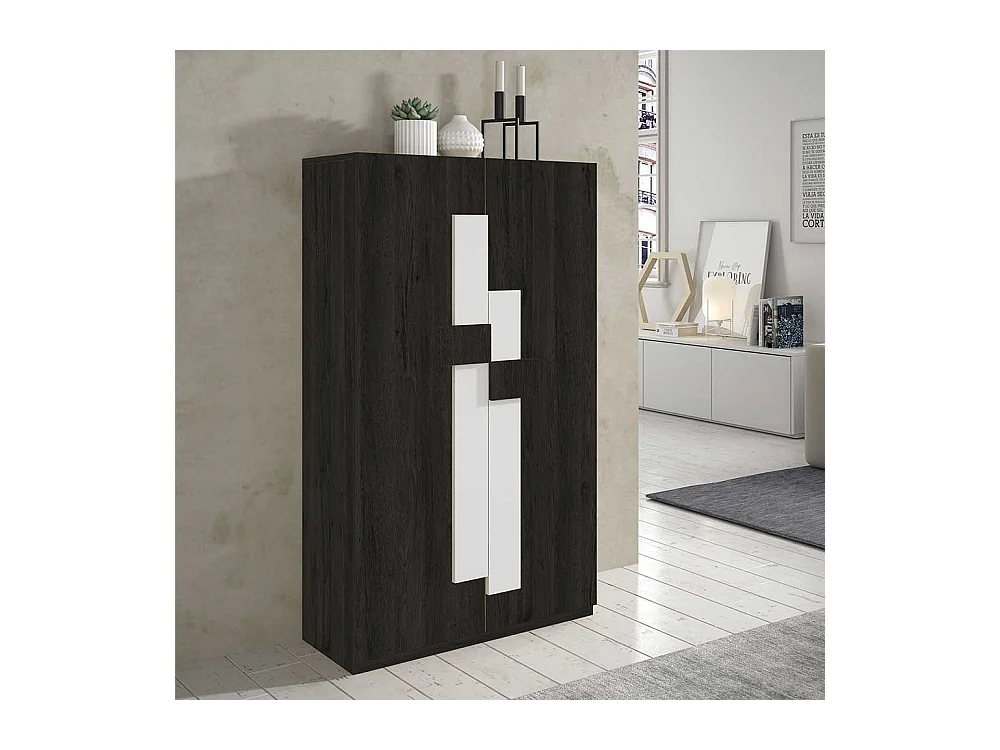 Design Schuhschrank in Schwarzgrau und Weiß modern