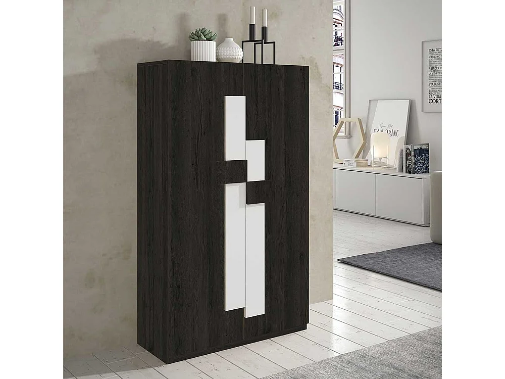 Design Schuhschrank in Schwarzgrau und Weiß modern