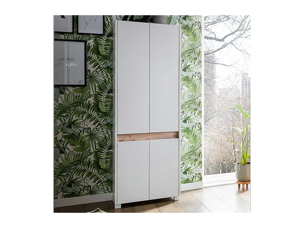 Schuhgarderobe im Skandi Design Wildeichefarben und Weiß