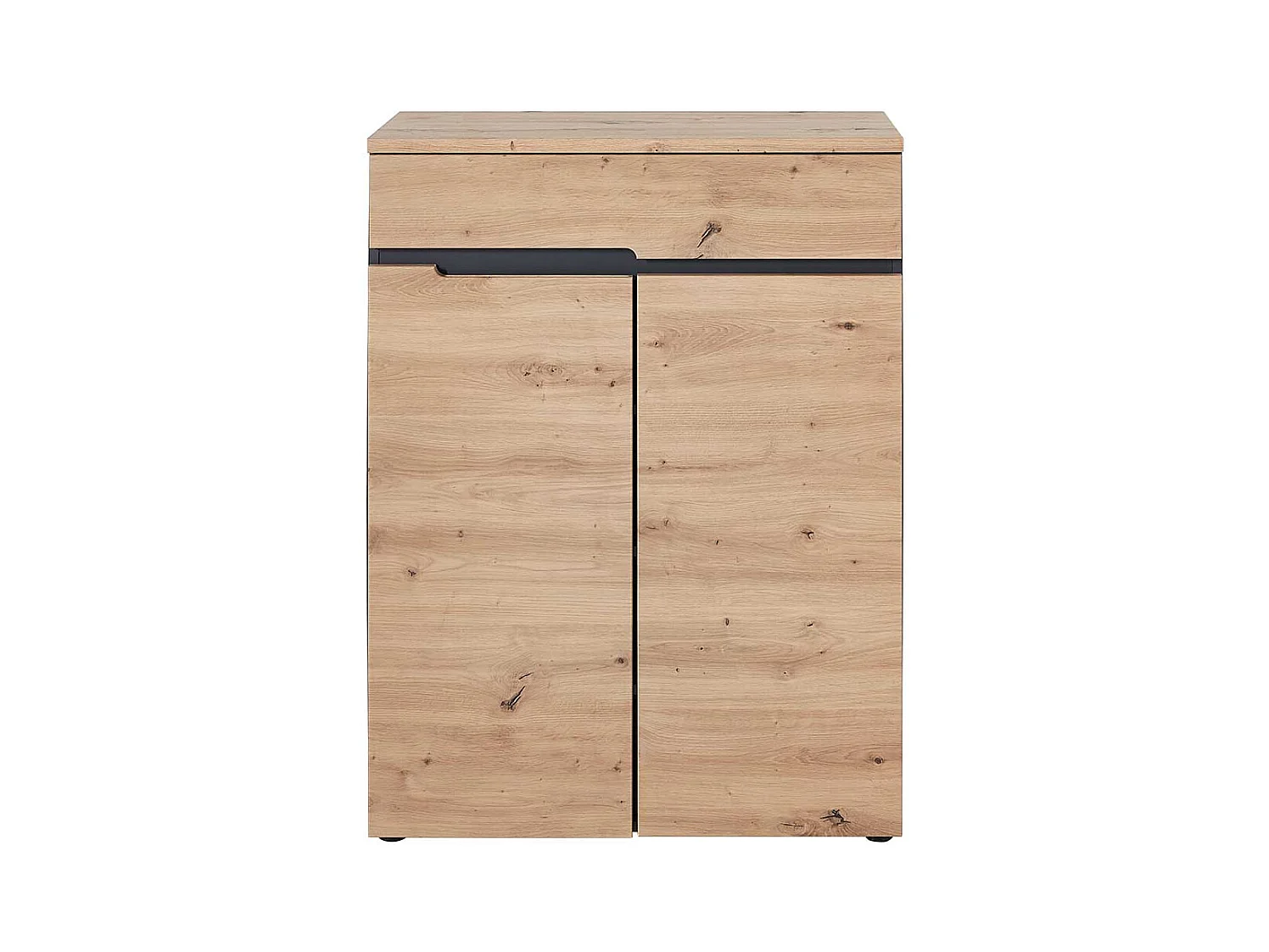 Schuhschrank in Wildeiche Optik und Dunkelgrau 80 cm breit