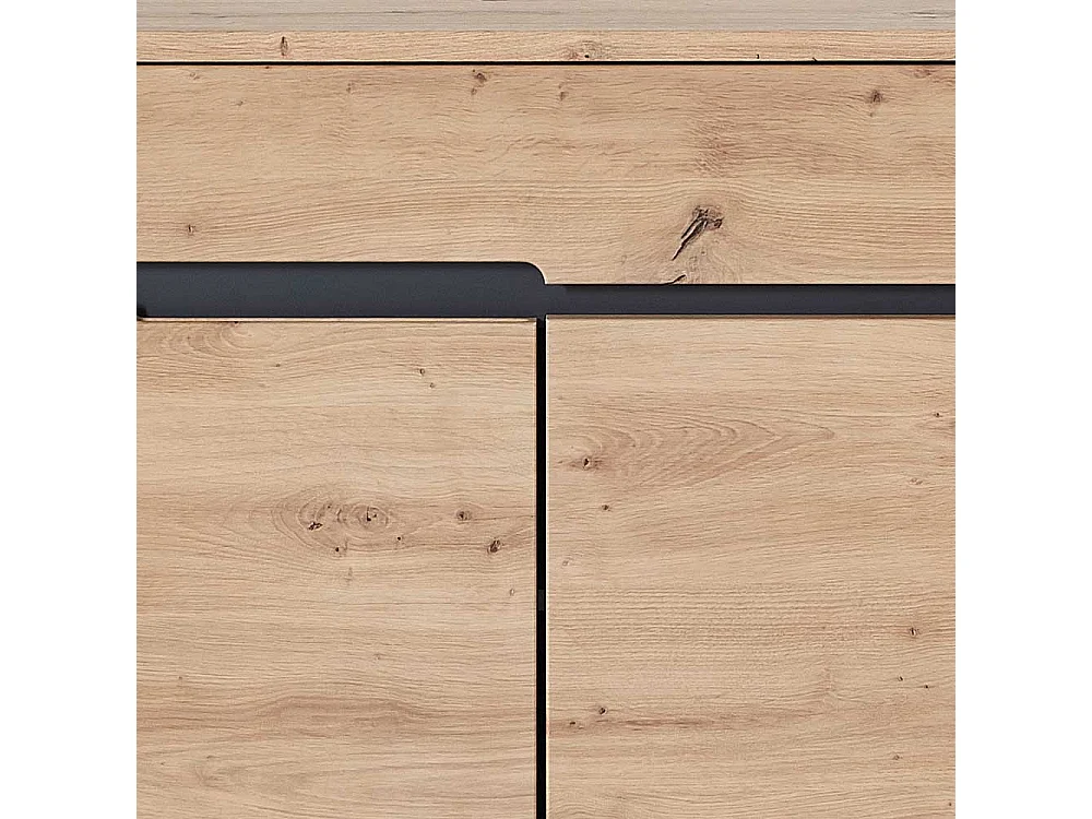 Schuhschrank in Wildeiche Optik und Dunkelgrau 80 cm breit