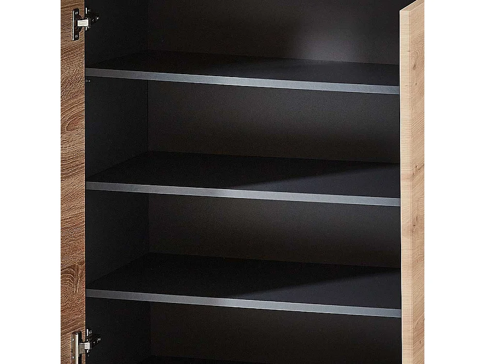 Schuhschrank in Wildeiche Optik und Dunkelgrau 80 cm breit