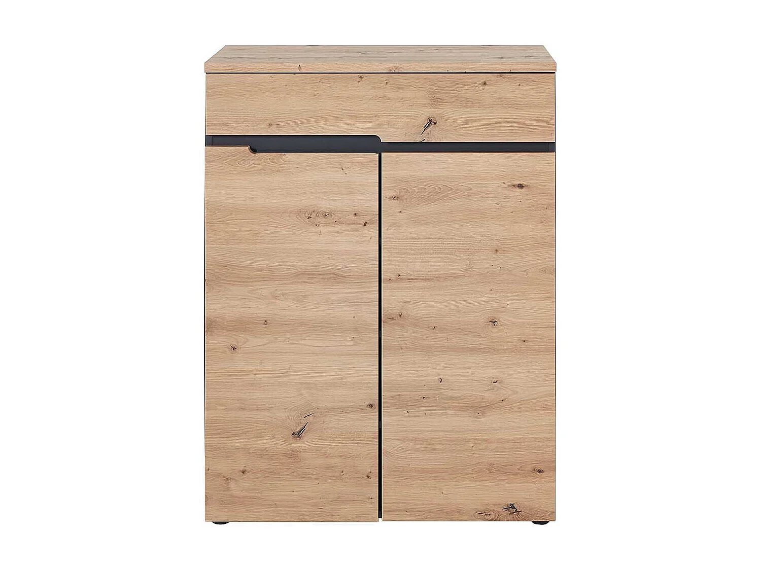 Schuhschrank in Wildeiche Optik und Dunkelgrau 80 cm breit