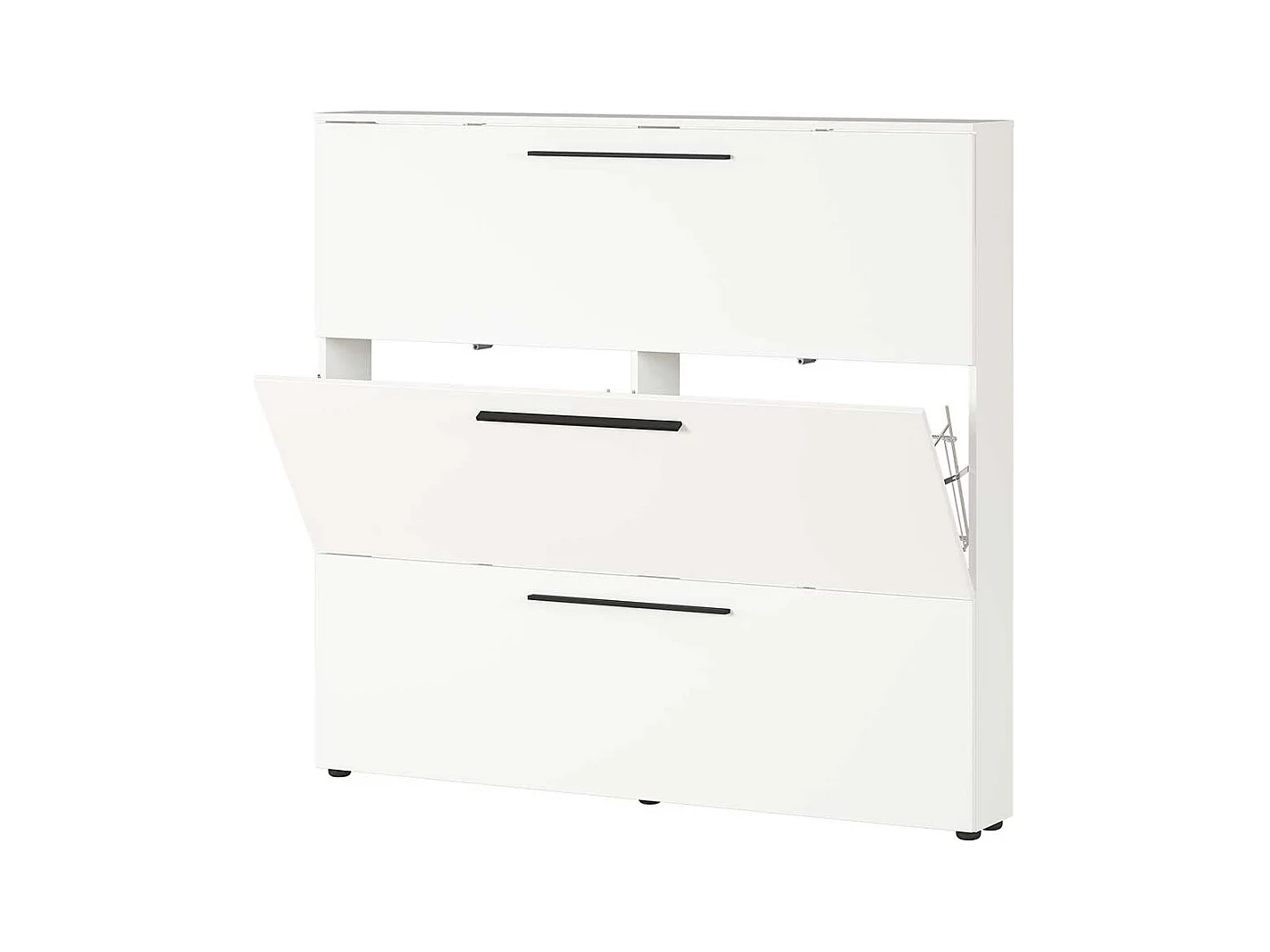 Schuh Klappenschrank in Weiß melaminbeschichtet