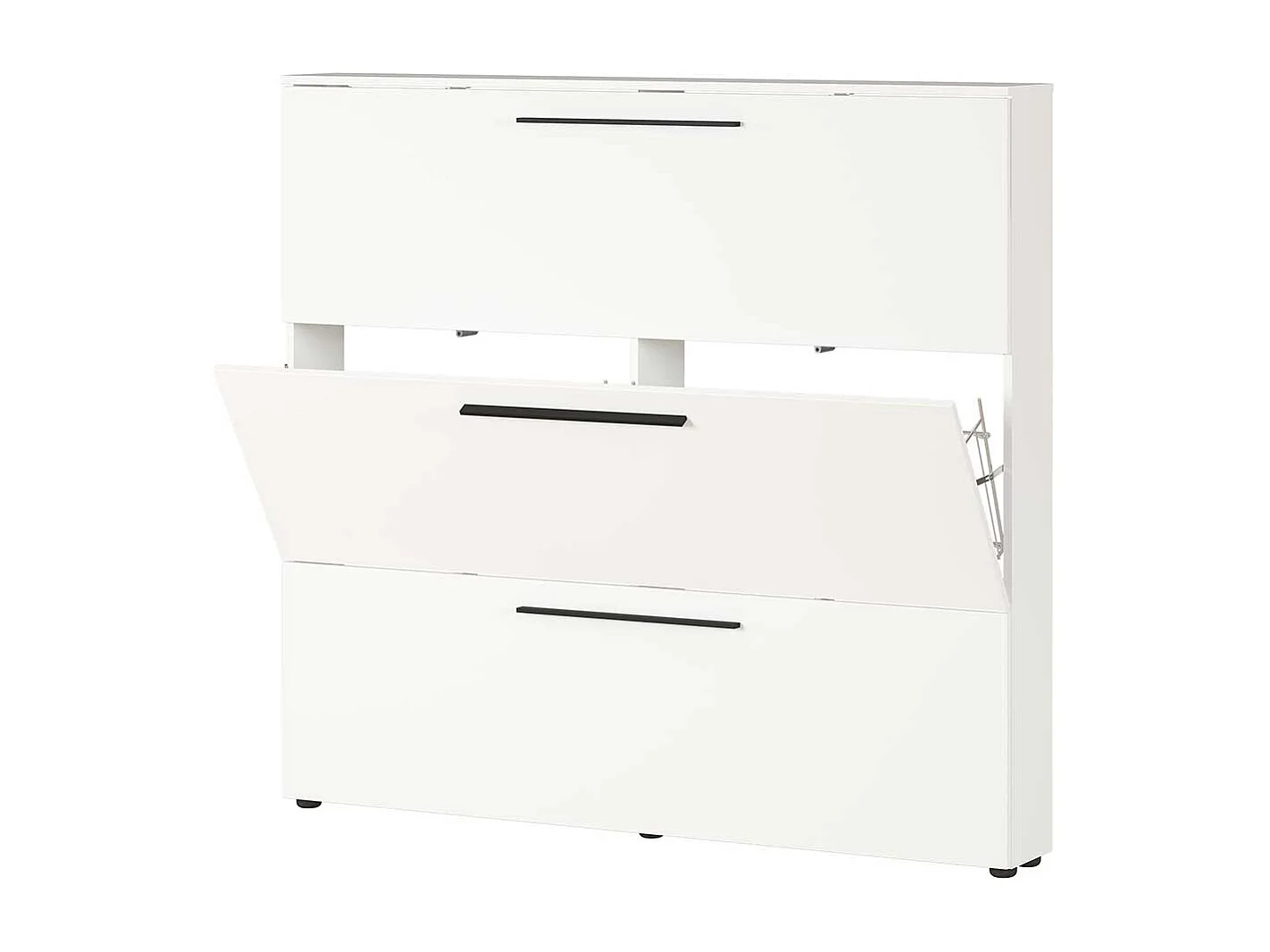 Schuh Klappenschrank in Weiß melaminbeschichtet