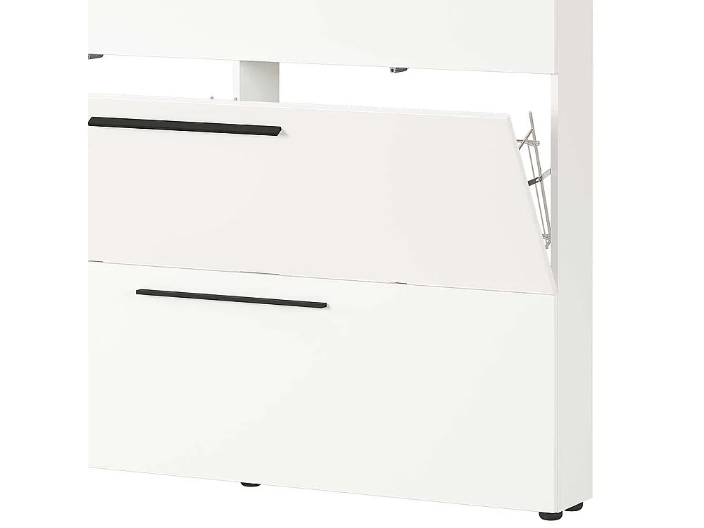 Schuh Klappenschrank in Weiß melaminbeschichtet