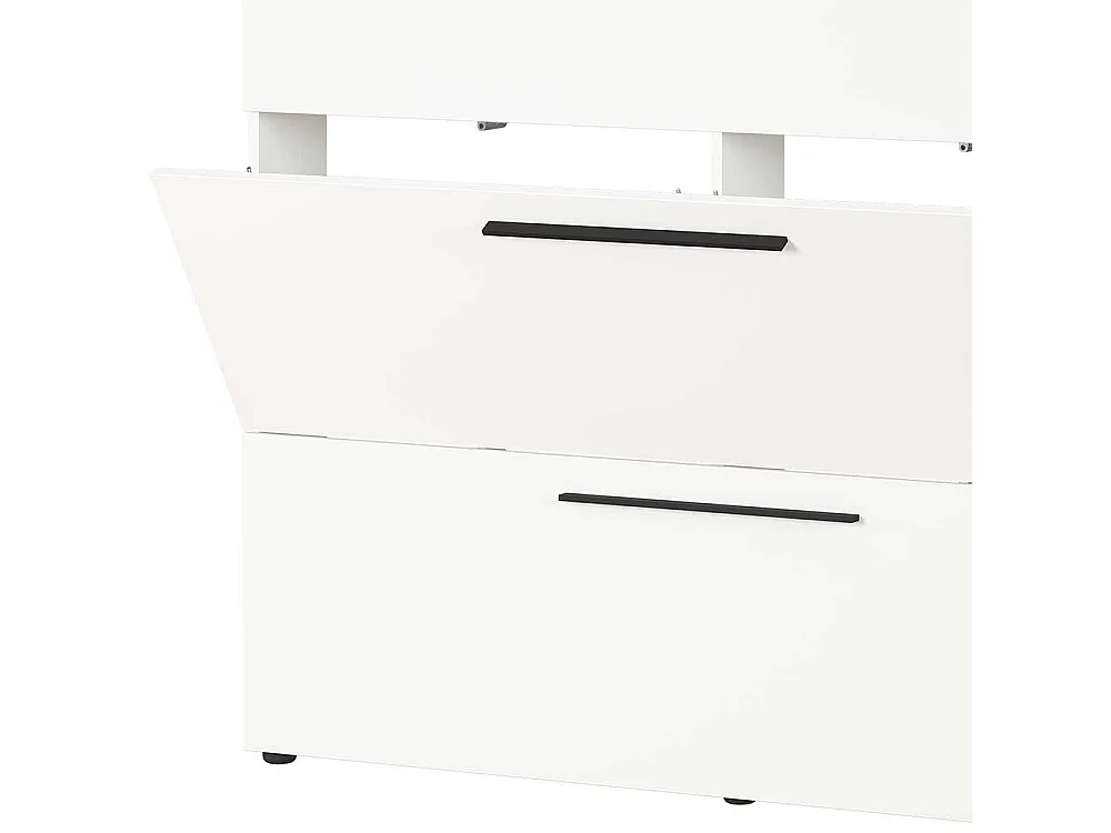 Schuh Klappenschrank in Weiß melaminbeschichtet