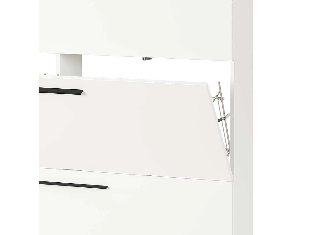 Schuh Klappenschrank in Weiß melaminbeschichtet