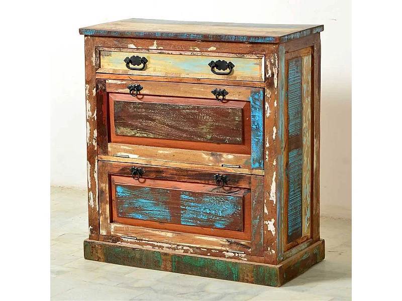 Schuhschrank aus Massivholz Shabby Chic