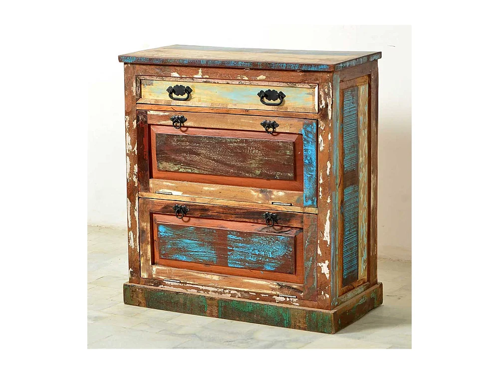 Schuhschrank aus Massivholz Shabby Chic