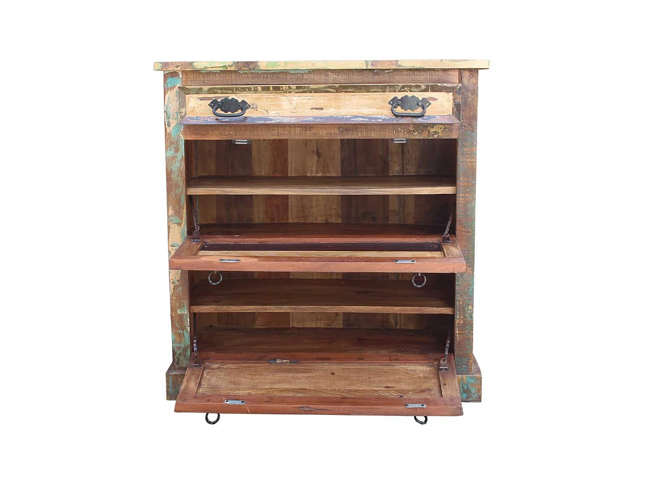 Schuhschrank aus Massivholz Shabby Chic