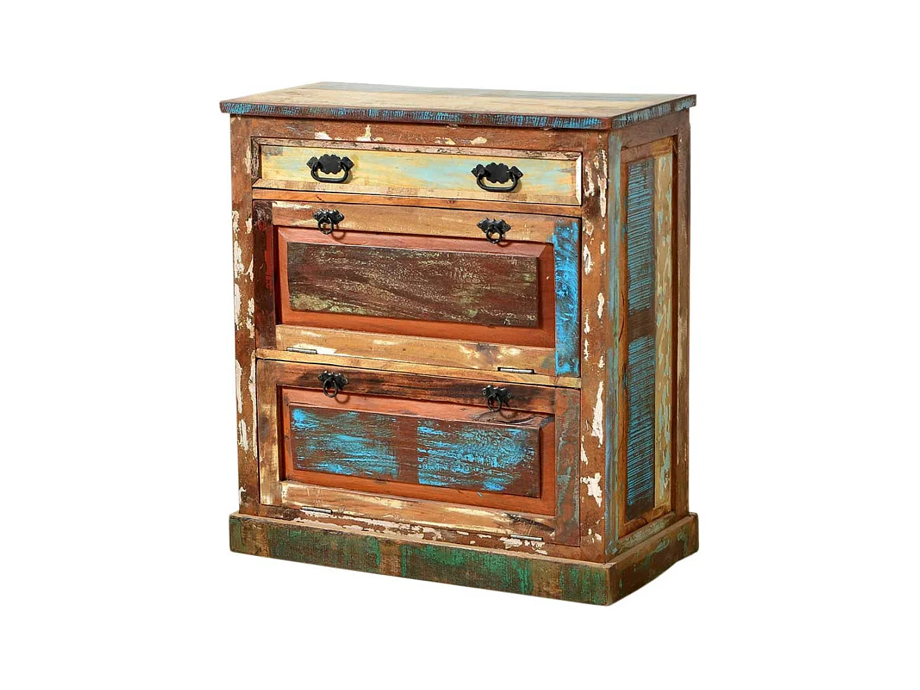 Schuhschrank aus Massivholz Shabby Chic