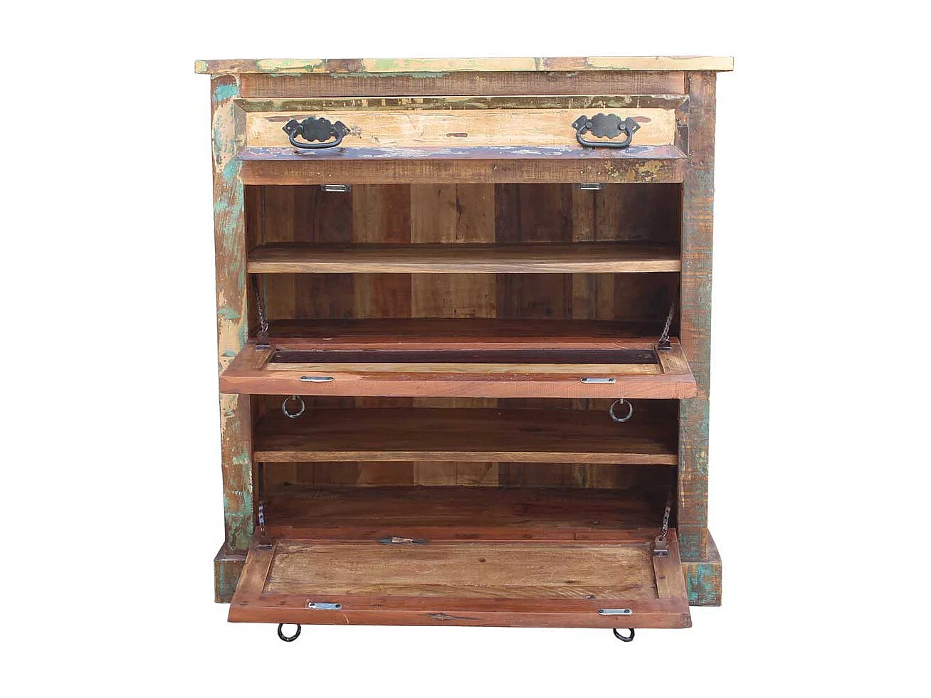 Schuhschrank aus Massivholz Shabby Chic